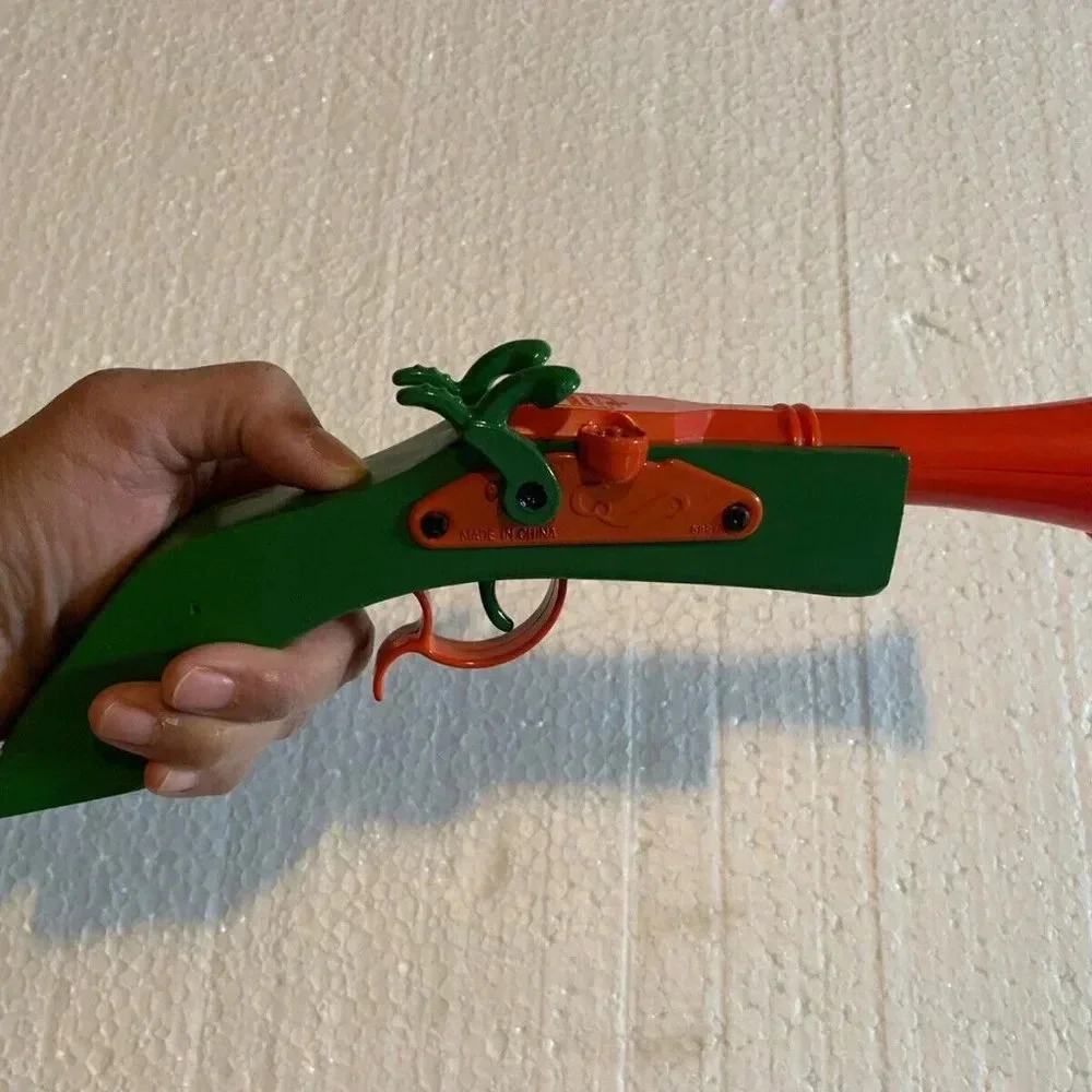 NEW Colonial Pirate Double Percussion Wooden Toy Cap Firing Pistol